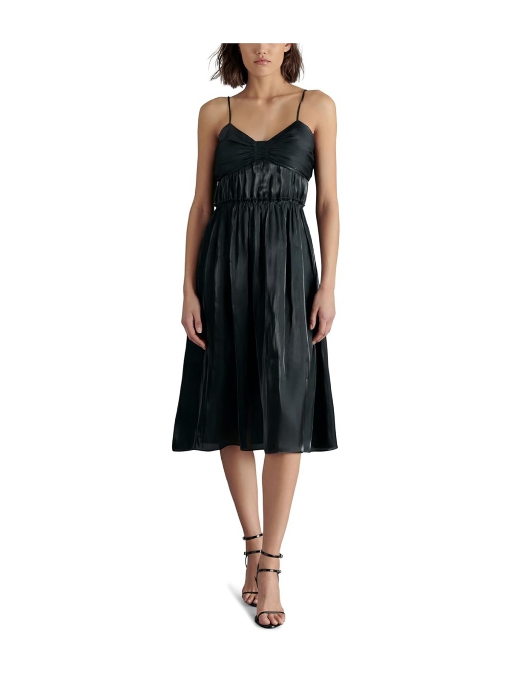 Steve Madden Women’s Black Saphire  Spaghetti-Strap Midi Dress Sz Xs NWT